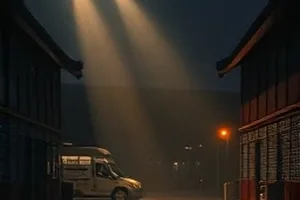 周四周五剧集封面，办公室加班夜景与咖啡杯